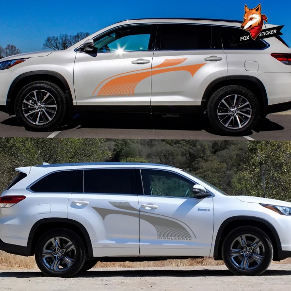 Auto Door Side Stickers Vinyl Decals Sports Auto Body Decoration Car Stickers And Decals Accessories For Toyota Highlander